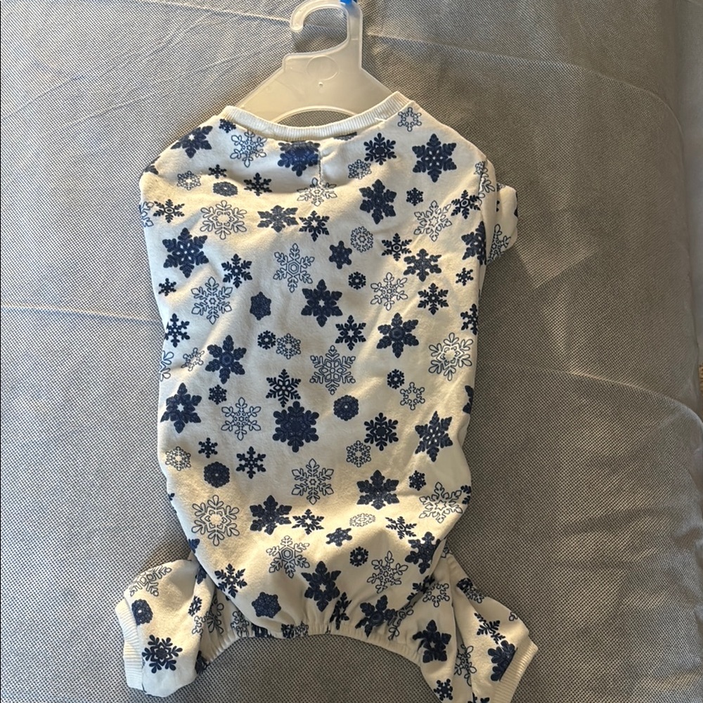 Snowflake Print Doggie Onesie